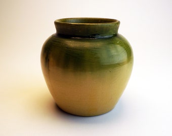 MCM Listed Peg Tootelian art studio oriGINAL pottery weed pot bottle VASE form Chicago Illinois Edna Arnow protege GINkgo leaves