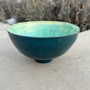 1930s Studio Pottery Bowl: Drip Glaze Earthenware, Signed Potter Smith