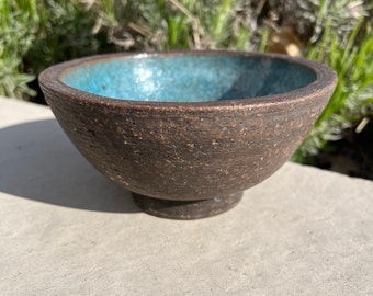 Rare 1945 Fantastic Original Crackle Glazed Bowl by Listed California Artist Potter Martha Longenecker (1920-2013) SIGNED Museum Quality