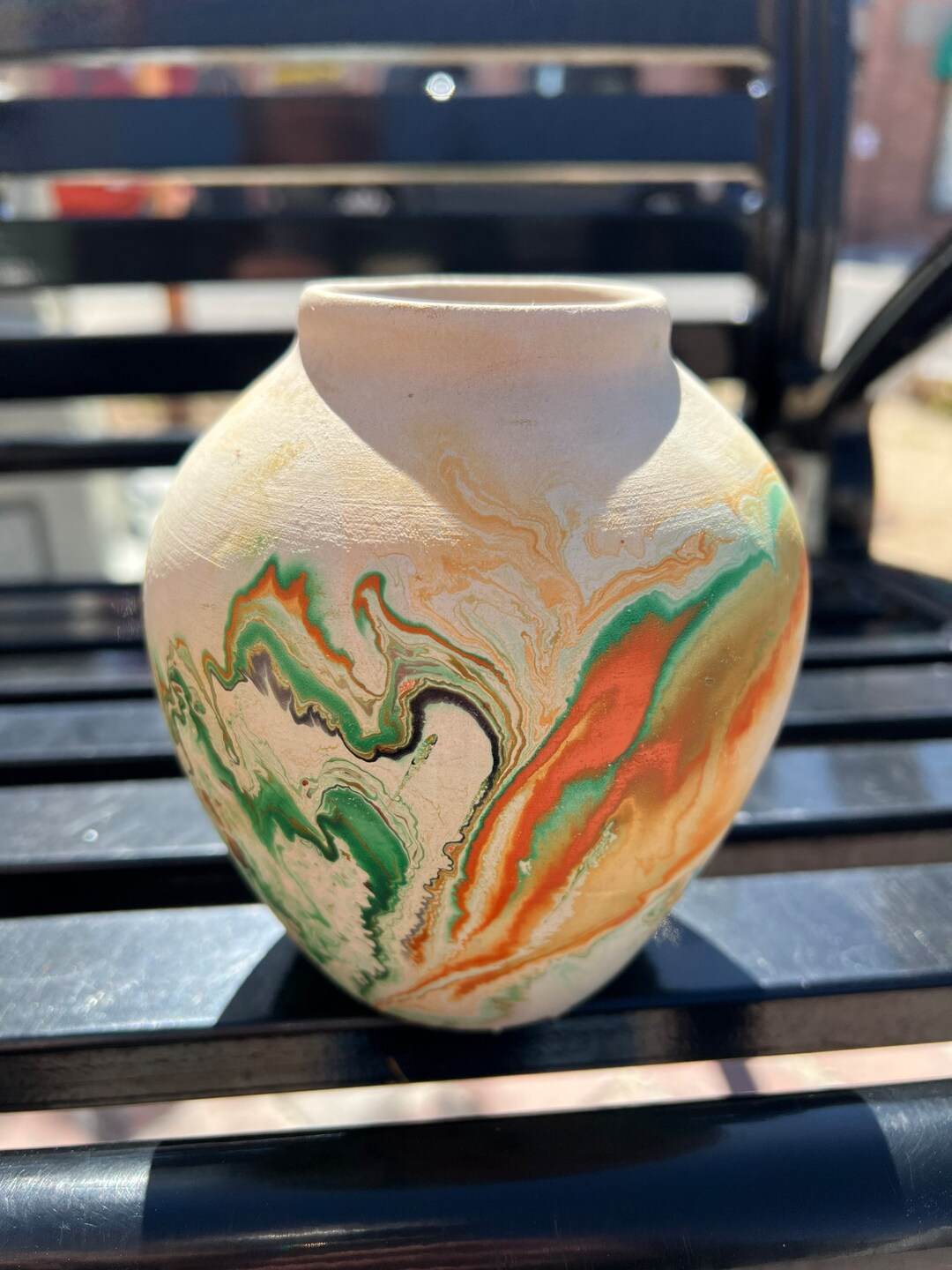 Circa 1975 Swirl Nemadji Minnesota Pottery Oil Jar Vase Etsy