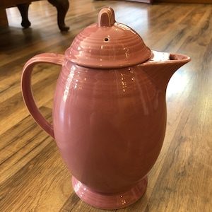 Vintage Larry Laslo Mikasa Moderna Teapot: Dusty Rose Art Deco Design