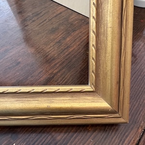 Old Gold Picture Framed With Rope Like Liner Design Nicely Fits a 5
