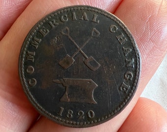 1820 Upper Canada Sloop Token: Breton 727 UC-9, 27.5mm Copper