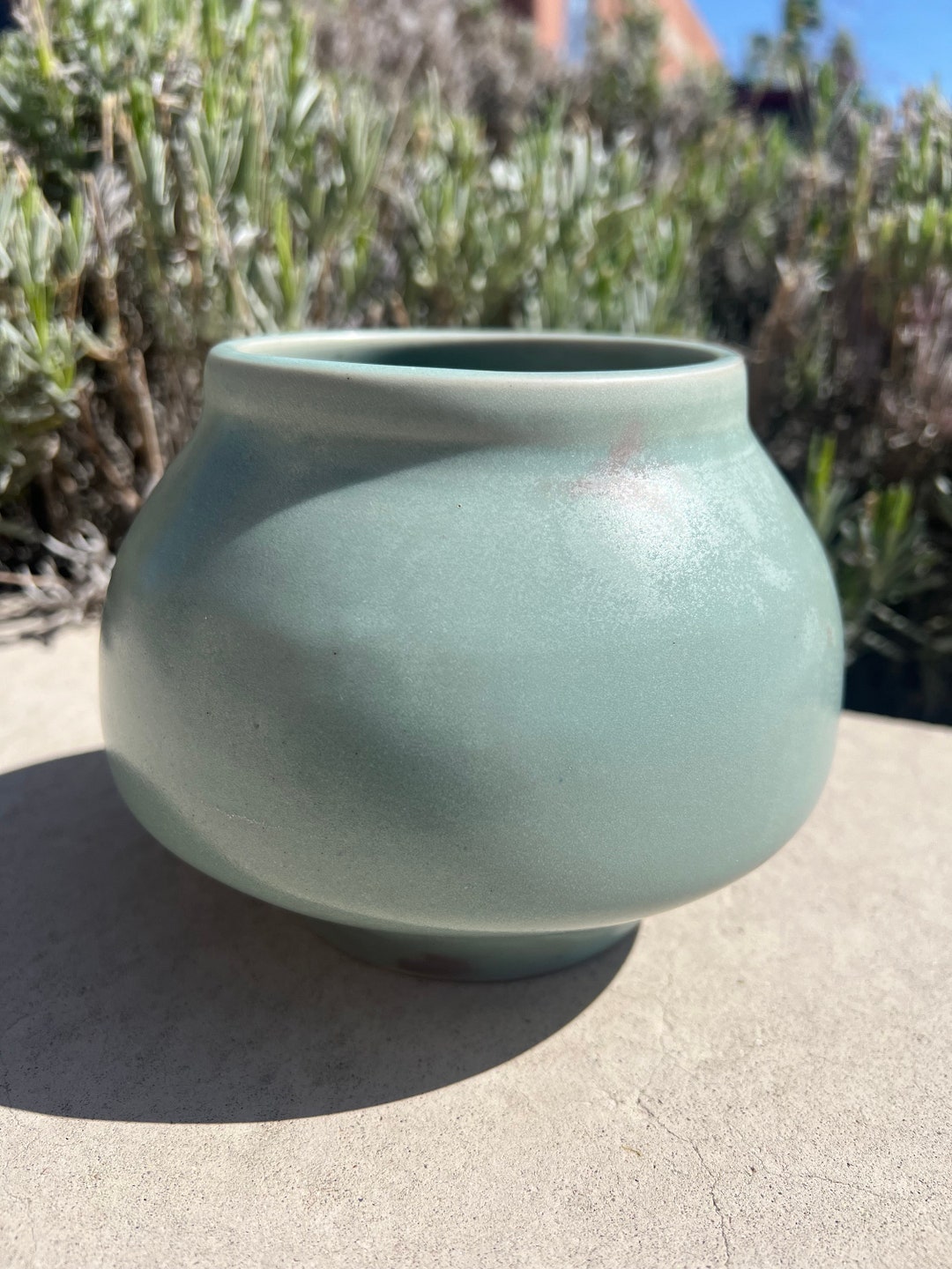 Vintage Porcelain Pottery Vase With Celadon Type Glaze and Touches of ...