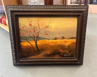 1973 Filipino Landscape Oil Painting by Elmo - MCM Decor