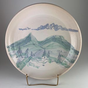1993 Tim Mosgrove Idaho Landscape Low Pottery Bowl SIGNED
