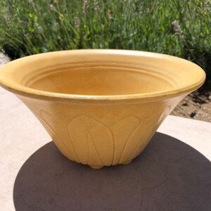 Vaso Art Déco vintage com esmalte amarelo - Decoração de cerâmica estilo bangalô