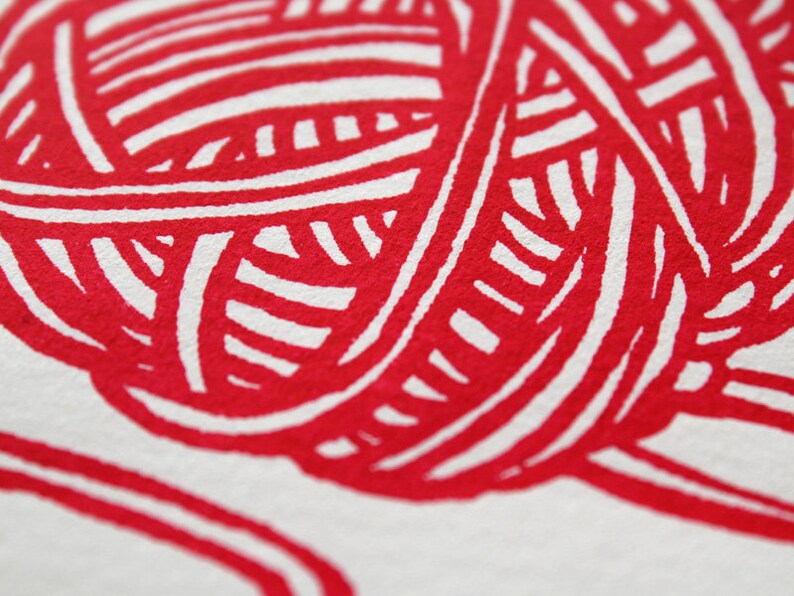 Red Wool Yarn Ball image 5
