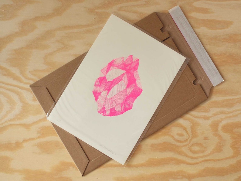 packaging of a a4 riso print poster
