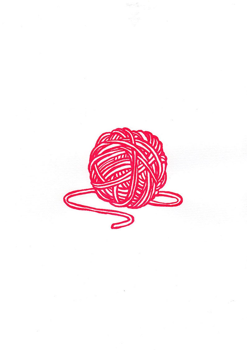 Red Wool Yarn Ball image 7