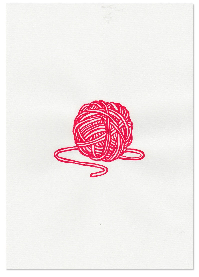 Red Wool Yarn Ball image 6