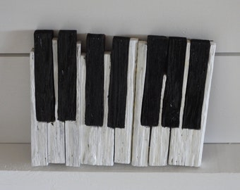 Rustic Piano Keys Wall Art