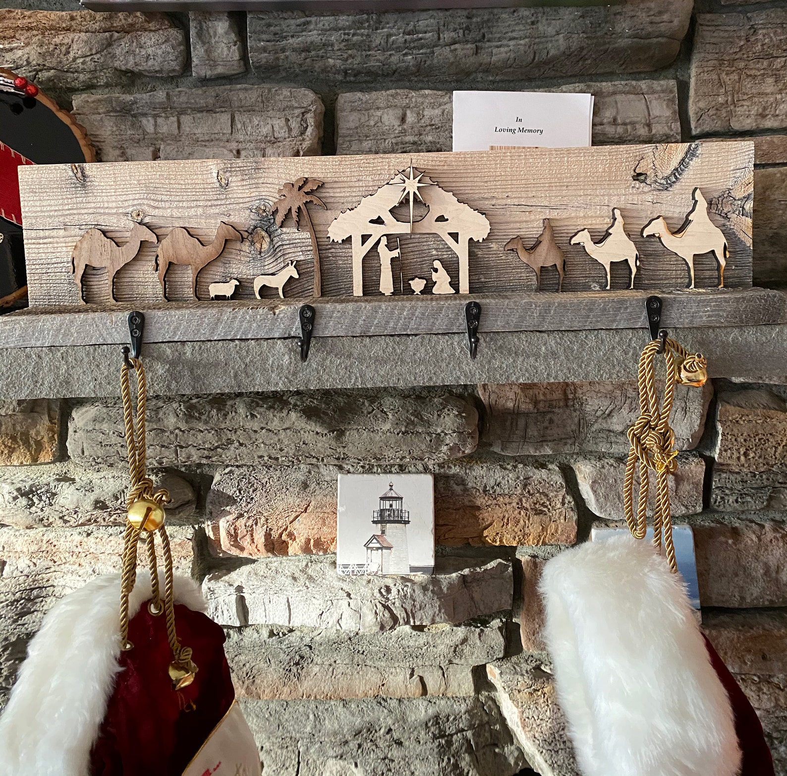 Christmas Nativity Stocking Holder with Mary Joseph Baby Etsy