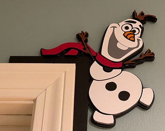 Olaf the Snowman - Winter decor which can be displayed on a door frame, mantel or window frame.