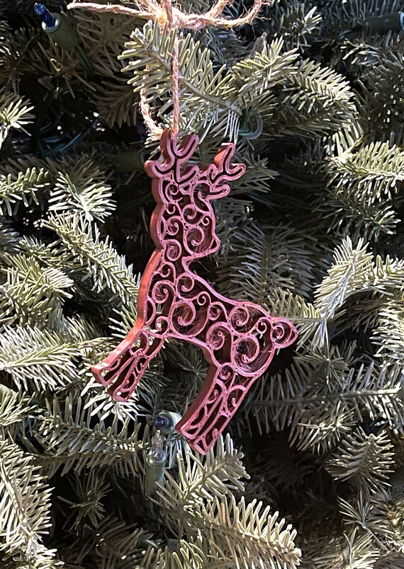Christmas Reindeer Ornament 3D Print Etsy