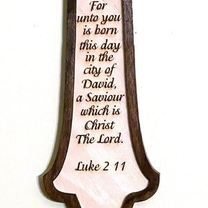 Christian Cross with a Nativity Scene with Luke 2:11 image 4