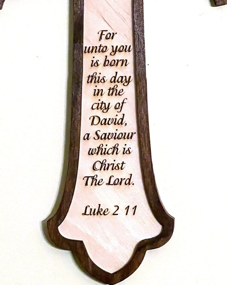 Christian Cross with a Nativity Scene with Luke 2:11 image 4