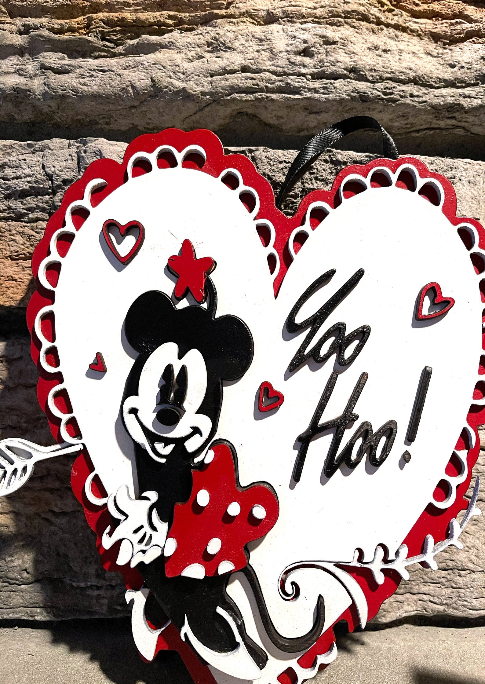 3D Minnie Mouse Yoo Hoo Valentine's Day Decor Mickey Etsy