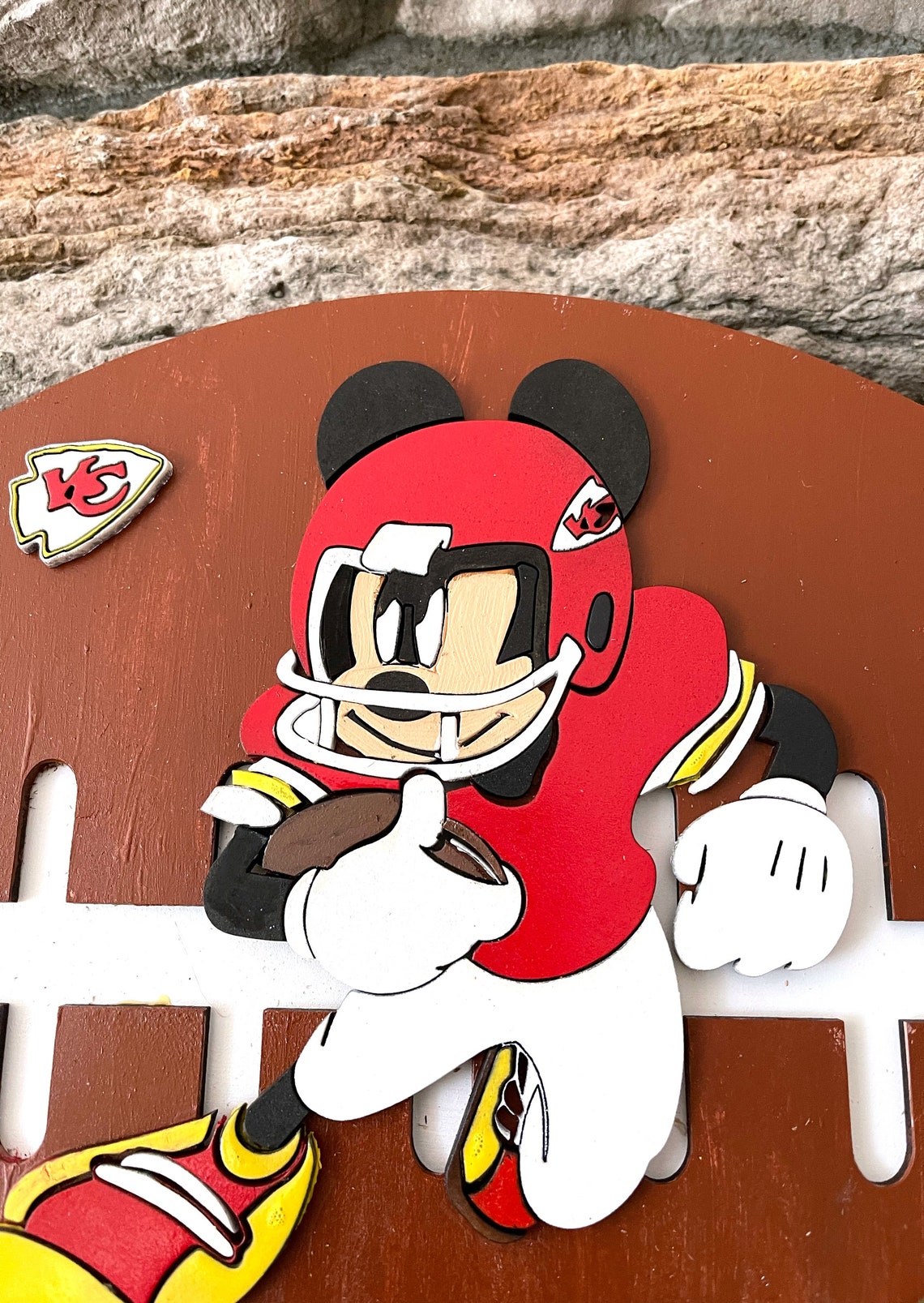 3D Mickey Mouse Football Decor Designed With the Team of Your Etsy