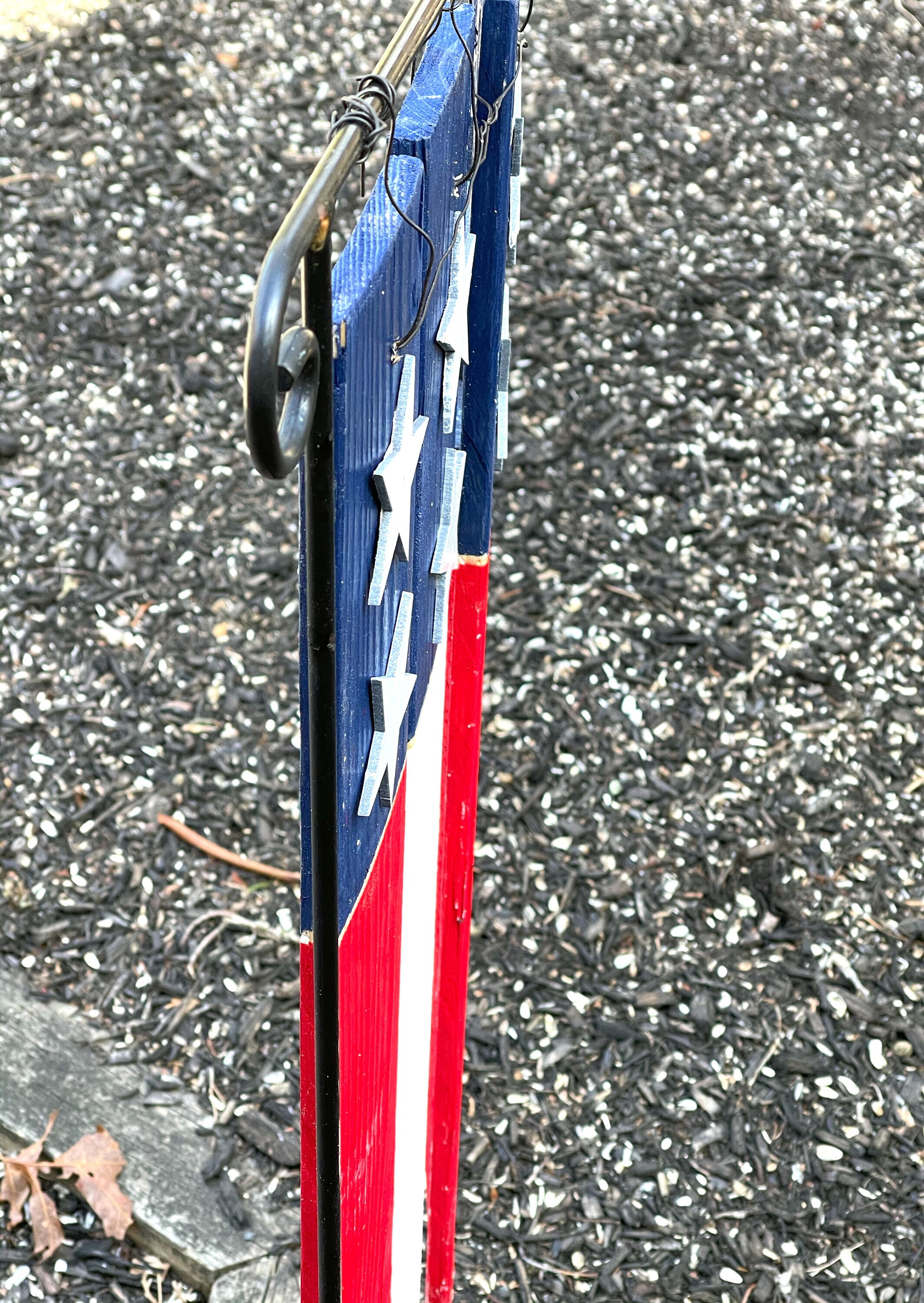 Garden Flag Stake Dual Sided American Flag Made with rustic Etsy