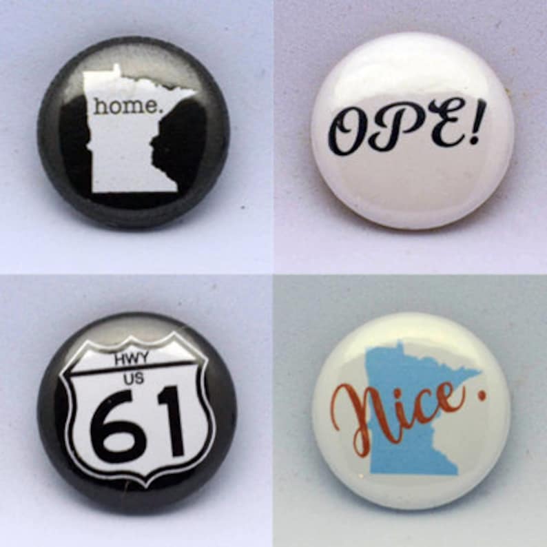 4 Pack Minnesota Pride 1 Pin Back Buttons