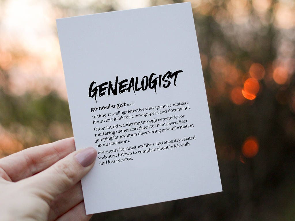 Funny Birthday Card Genealogy Greeting Card Definition Etsy