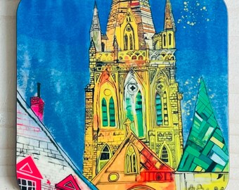 Truro Cathedral, Square Glossy Coaster