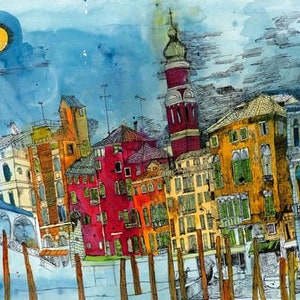 The Rialto Bridge, Limited Edition Giclee Print of Venice, Italy