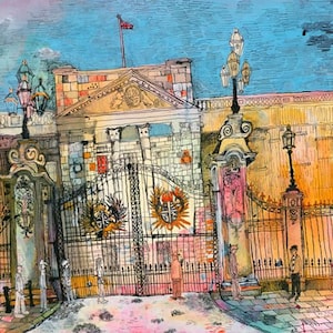 Buckingham Palace, Limited Edition Giclee Print of London, England