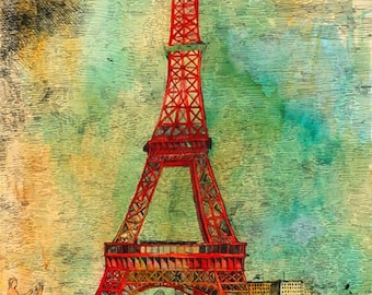 The Eiffel Tower, Limited Edition Giclee Print of Paris, France