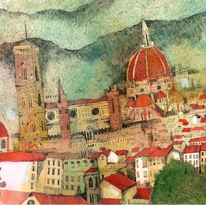 View of Florence, Limited Edition Giclee Print of Florence, Italy
