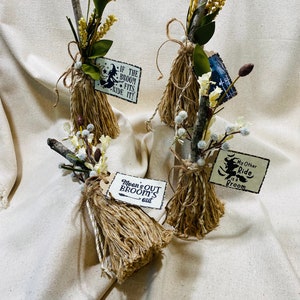 Witch Broom Witches Broom Shelf Sitter Handmade Broom Halloween Broom Decoration Tier Tray Broom Mini Broom Witch Decor.