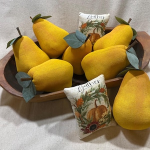 Pear Bowl Fillers Farmhouse Style Pear Handmade Pears  Farmhouse Pears  Country Pear  Pear Prop Fake Pear Fall Pear Pretend Pear Fruit