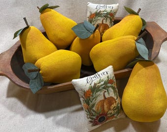 Pear Bowl Fillers, Farmhouse Style Pear, Handmade Pears, SOLD AT 8.99 EACH Pear, Pear Prop Fake Pear Fall Pear Pretend Pear Fruit