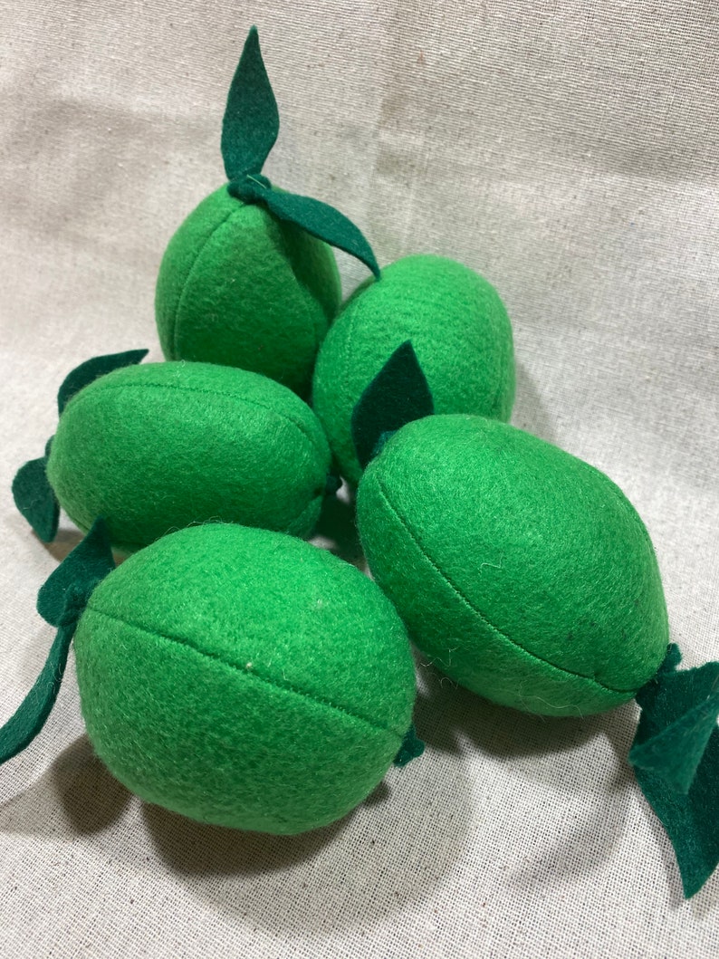 Limes Felt Limes Play Fruit Fake Limes Limes for Your Etsy