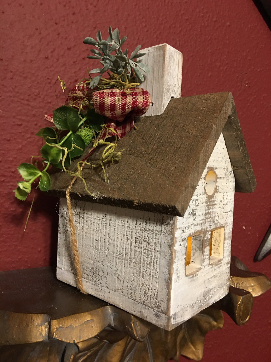 Wooden Farmhouse Farmhouse Night Light Farmhouse Shelf Etsy