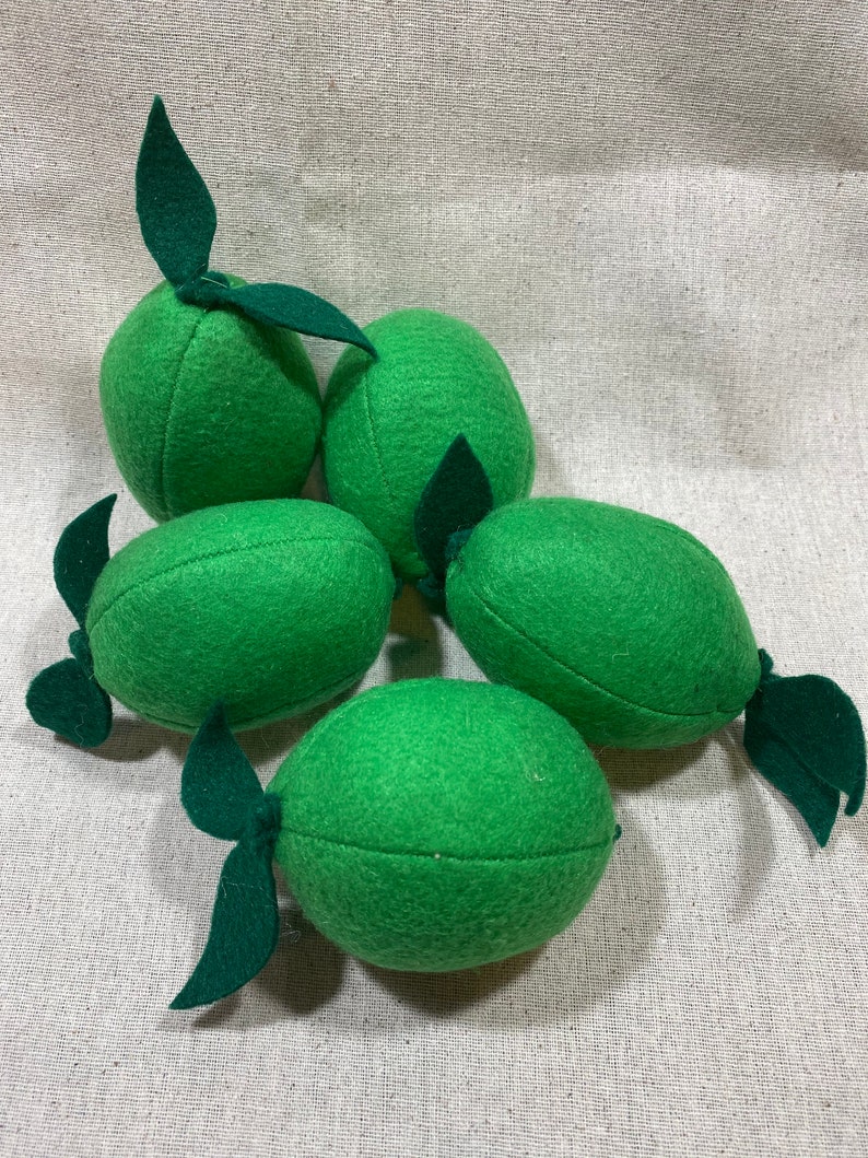 Limes Felt Limes Play Fruit Fake Limes Limes for Your Etsy