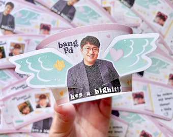 Bang PD: He's a BigHit! winged glitter cupsleeve and photocards