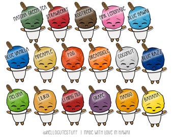 Anpassad väderbeständig Shave Ice-klistermärke för laptop, Hydro flask, telefon, vsco | 8,5 x 5 cm | Handritad på Hawaii