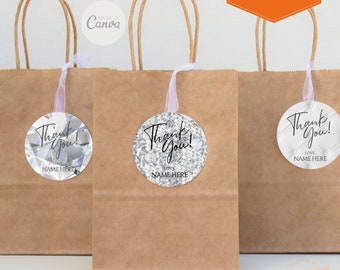 Diamantmatchande gåvoetiketter | Inbjudningskort Evite | Canvas utskrivbar direktnedladdning