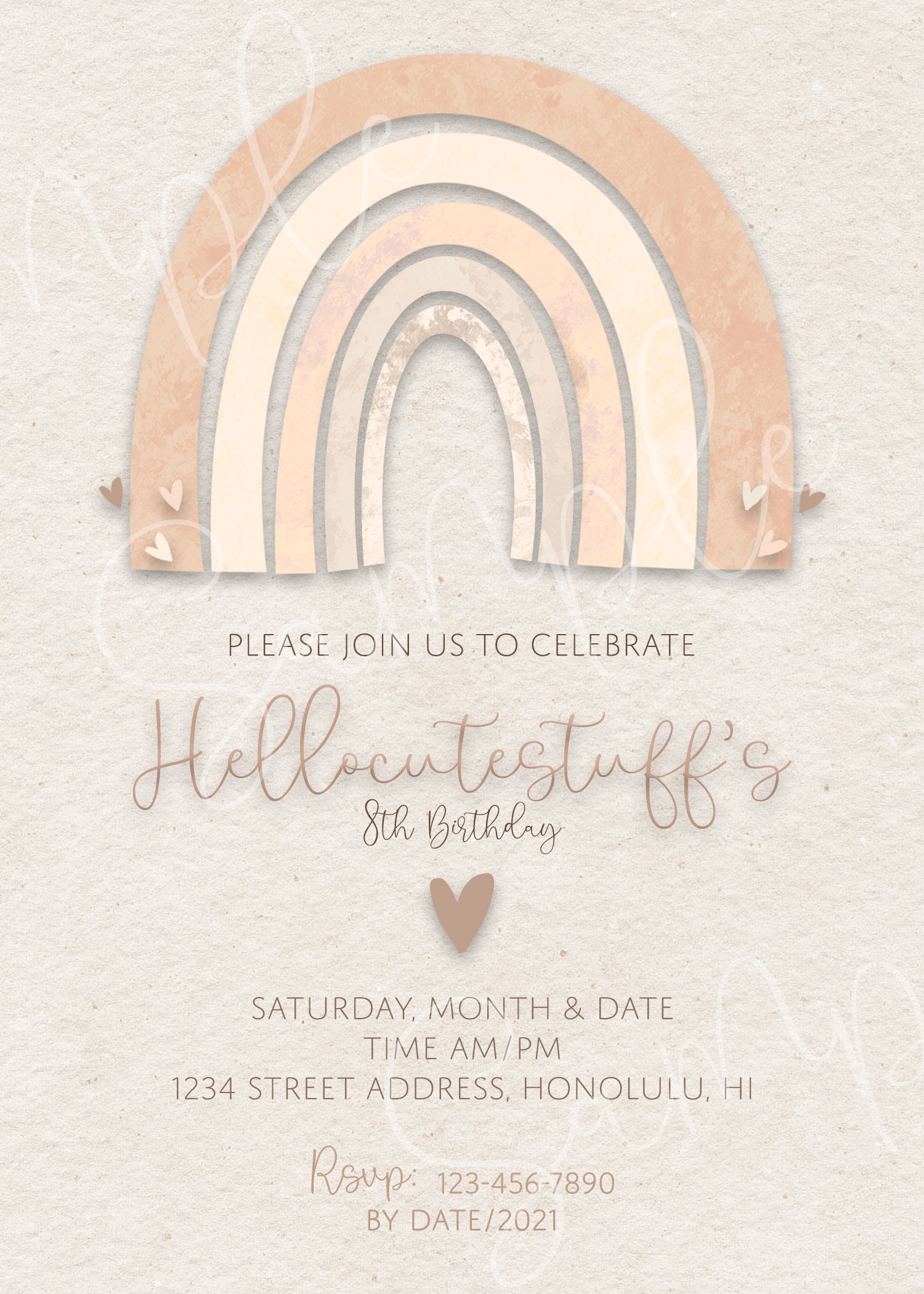 PRINTABLE Rose Gold Birthday Invitation 5x7 Evite | Etsy