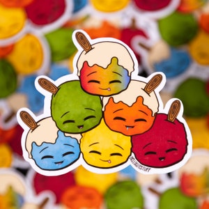 Rainbow Shave Ice Stack Weatherproof Sticker | Handrawn in Hawaii