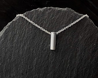 Collar de barra vertical de plata esterlina/Colección Fancy Me/Joyería minimalista simple/Joyería de plata/Regalos para ella