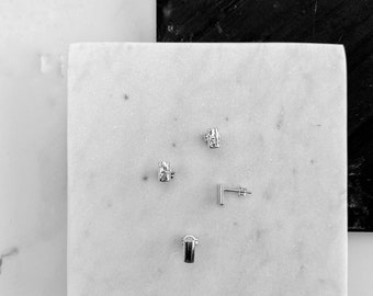 Pendientes de barra de plata esterlina / acabado pulido o martillado / colección Fancy Me / devolución de correos / joyas de plata / regalos para ella