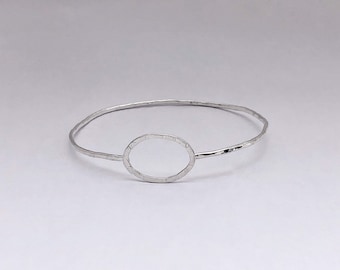 Pulsera Sterling Silver Hammered Link Bangle/ Night Out Collection/ Brazalete Brazalet/ Joyas de plata/ Regalos para ella