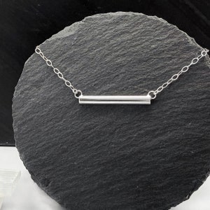Sterling Silver Horizontal Bar Necklace/ Fancy Me Collection/ Simple Minimalist/ Silver Jewelry/ Gifts for her