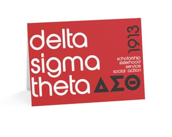 Delta Sigma Theta Greeting Cards: Sisterhood Sorority Note - Blank Inside