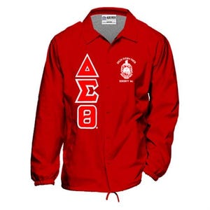 Chaqueta Delta Sigma Theta Line: Chaqueta de entrenador de estilo vintage Rojo