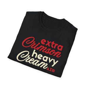 Extra Crimson Heavy Cream Delta Sigma Theta Sorority Fashion Statement T-Shirt immagine 7