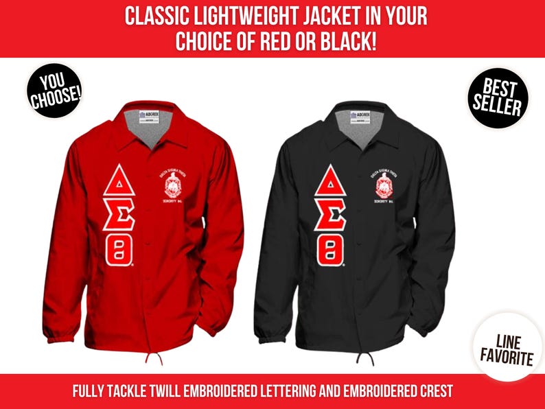 Chaqueta Delta Sigma Theta Line: Chaqueta de entrenador de estilo vintage imagen 3
